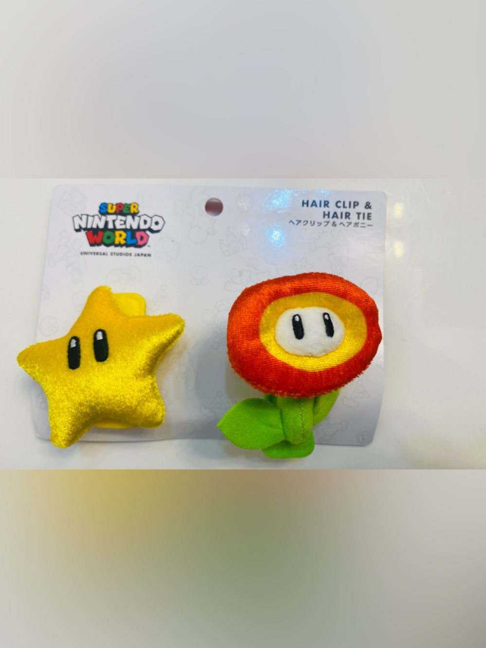 Nintendo Plush Star & Fire Flower Hair Clips - Yellow & Red